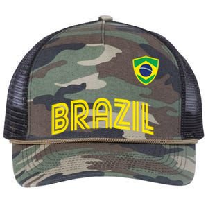 Retro Style Brazil Soccer Team Brasil Football Fans Brazil World Cup 2022 Retro Rope Trucker Hat Cap