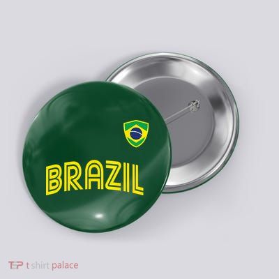 Retro Style Brazil Soccer Team Brasil Football Fans Brazil World Cup 2022 Button