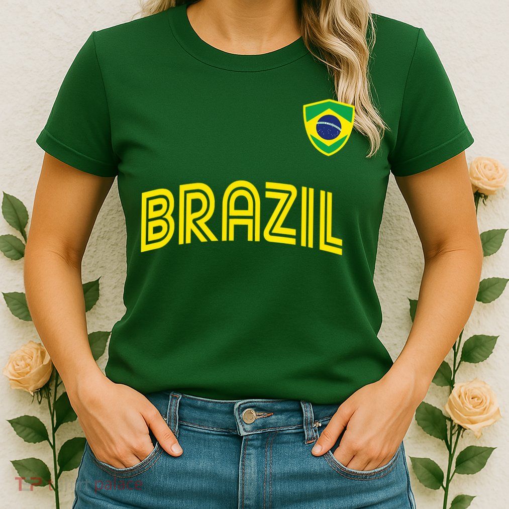 Retro Style Brazil Soccer Team Brasil Football Fans Brazil World Cup 2022 Womens T-Shirt