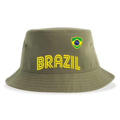 Retro Style Brazil Soccer Team Brasil Football Fans Brazil World Cup 2022 Sustainable Bucket Hat