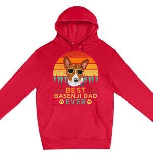 Retro Style Best Basenji Dad Ever Fathers Day Premium Pullover Hoodie