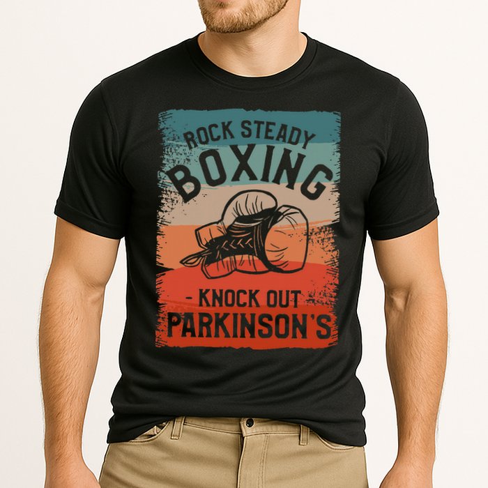 Rock Steady Boxing Knock Out ParkinsonS Awareness Cooling Performance Crew T-Shirt