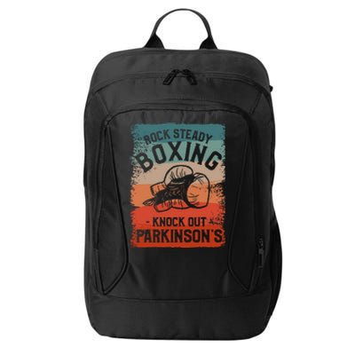 Rock Steady Boxing Knock Out ParkinsonS Awareness City Backpack