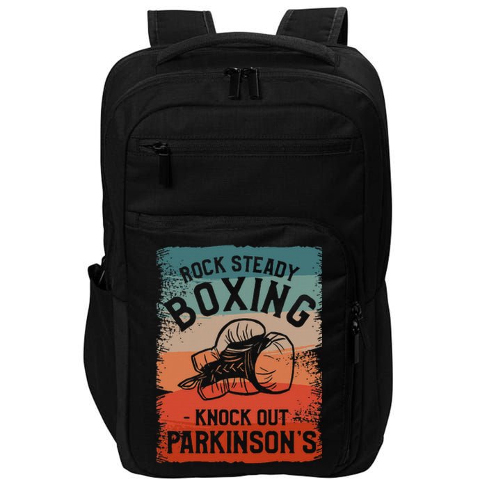 Rock Steady Boxing Knock Out ParkinsonS Awareness Impact Tech Backpack