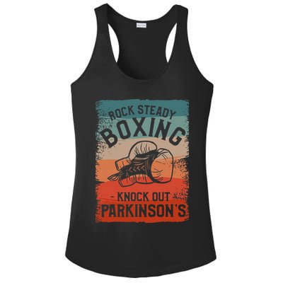 Rock Steady Boxing Knock Out ParkinsonS Awareness Ladies PosiCharge Competitor Racerback Tank