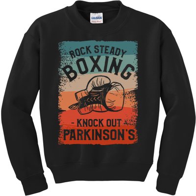 Rock Steady Boxing Knock Out ParkinsonS Awareness Kids Sweatshirt