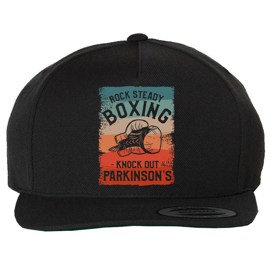 Rock Steady Boxing Knock Out ParkinsonS Awareness Wool Snapback Cap