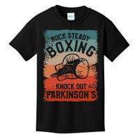 Rock Steady Boxing Knock Out ParkinsonS Awareness Kids T-Shirt