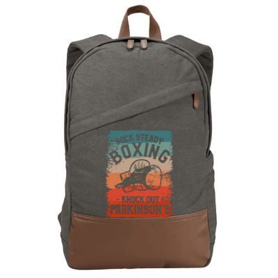 Rock Steady Boxing Knock Out ParkinsonS Awareness Cotton Canvas Backpack