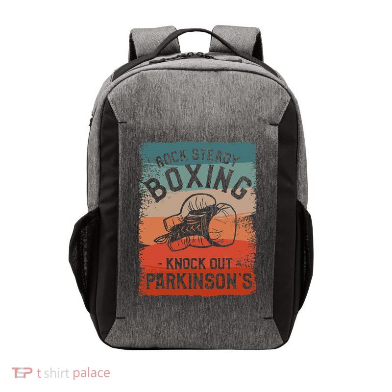 Rock Steady Boxing Knock Out ParkinsonS Awareness Vector Backpack