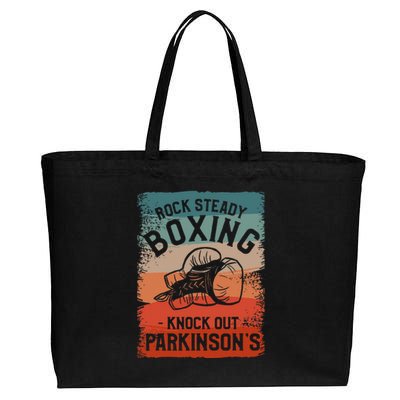 Rock Steady Boxing Knock Out ParkinsonS Awareness Cotton Canvas Jumbo Tote