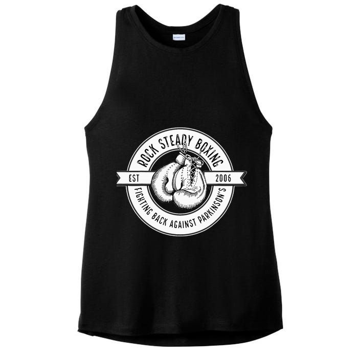 Rock Steady Boxing Fighting Back Against Parkinson Est 2006 Ladies PosiCharge Tri-Blend Wicking Tank