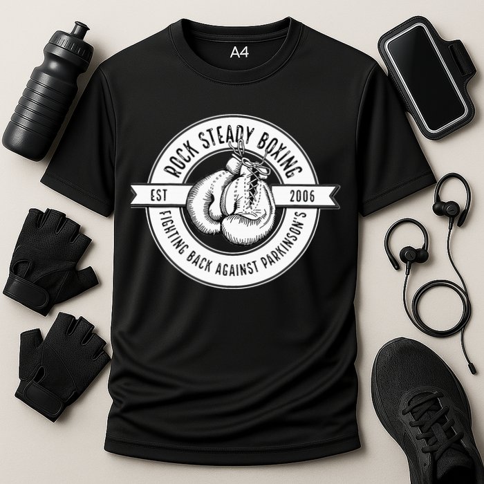 Rock Steady Boxing Fighting Back Against Parkinson Est 2006 Cooling Performance Crew T-Shirt