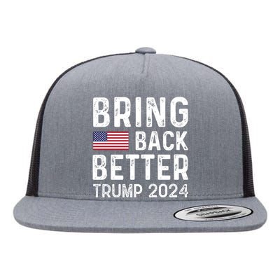 Retro Style Bring Back Better Trump 2024 Flat Bill Trucker Hat