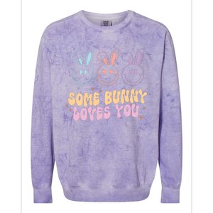 Retro Some Bunny Loves You Easter Day Colorblast Crewneck Sweatshirt