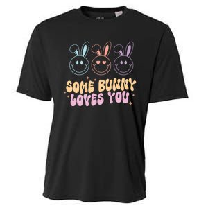 Retro Some Bunny Loves You Easter Day Cooling Performance Crew T-Shirt