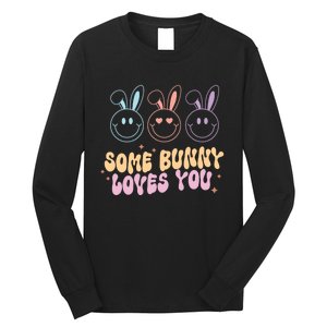 Retro Some Bunny Loves You Easter Day Long Sleeve Shirt