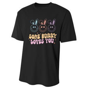 Retro Some Bunny Loves You Easter Day Performance Sprint T-Shirt