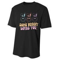 Retro Some Bunny Loves You Easter Day Performance Sprint T-Shirt