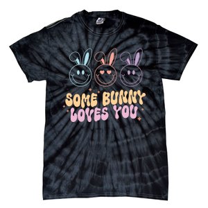 Retro Some Bunny Loves You Easter Day Tie-Dye T-Shirt