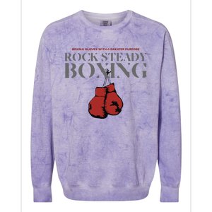 Rock Steady Boxing Gloves With A Greater Purpose Parkinsons Colorblast Crewneck Sweatshirt