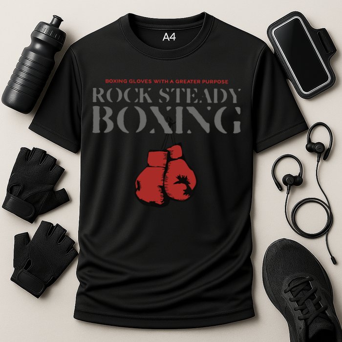 Rock Steady Boxing Gloves With A Greater Purpose Parkinsons Performance Shirt