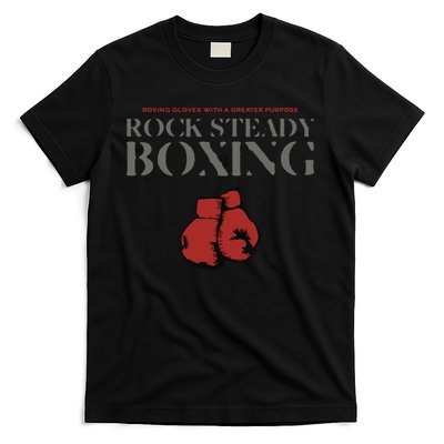 Rock Steady Boxing Gloves With A Greater Purpose Parkinsons T-Shirt