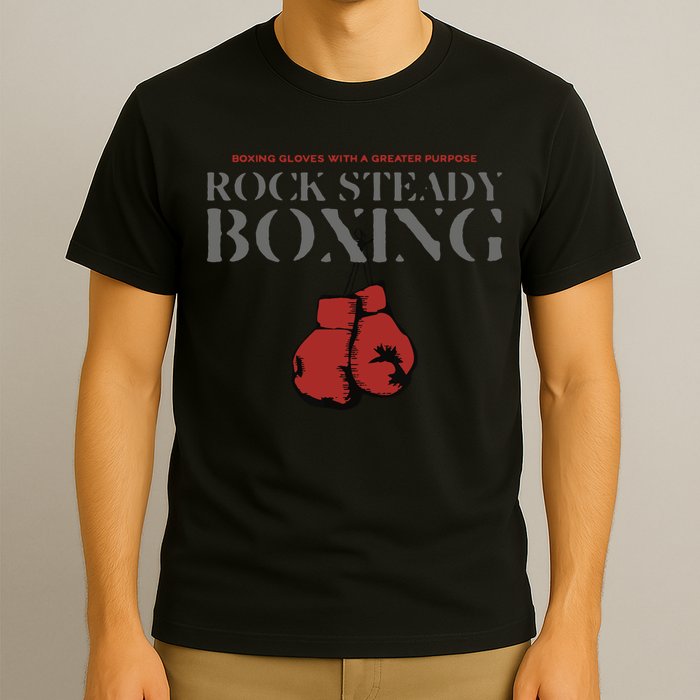 Rock Steady Boxing Gloves With A Greater Purpose Parkinsons T-Shirt