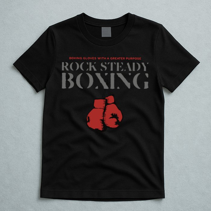 Rock Steady Boxing Gloves With A Greater Purpose Parkinsons T-Shirt