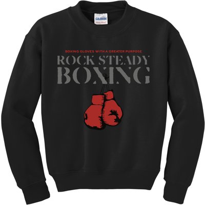 Rock Steady Boxing Gloves With A Greater Purpose Parkinsons Kids Sweatshirt