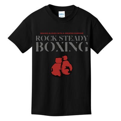 Rock Steady Boxing Gloves With A Greater Purpose Parkinsons Kids T-Shirt
