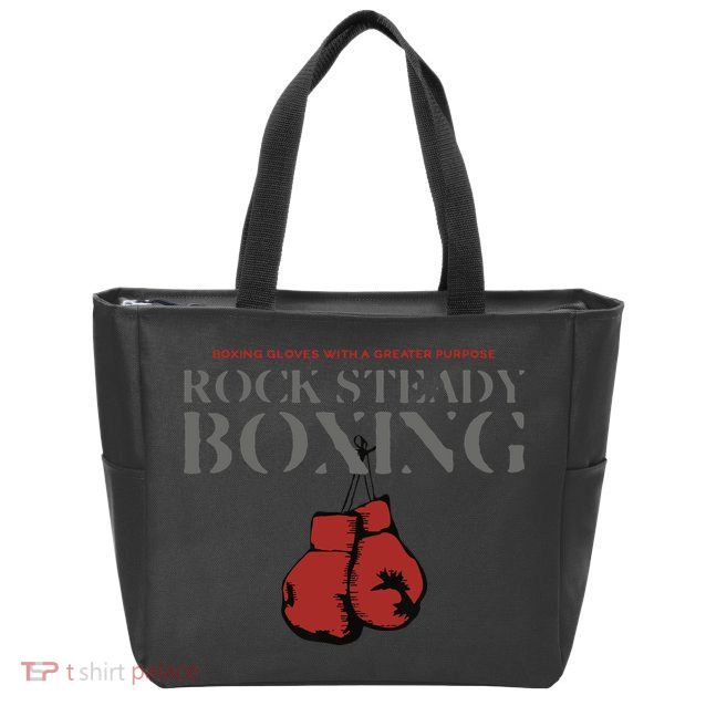 Rock Steady Boxing Gloves With A Greater Purpose Parkinsons Zip Tote Bag