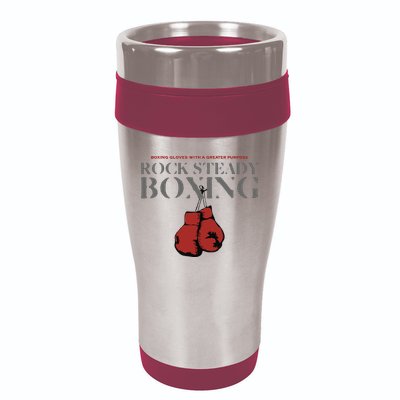 Rock Steady Boxing Gloves With A Greater Purpose Parkinsons 16oz Travel Tumbler