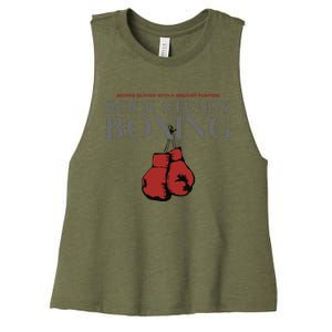 Rock Steady Boxing Gloves With A Greater Purpose Parkinsons Women's Racerback Cropped Tank