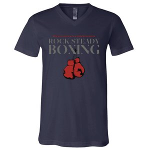 Rock Steady Boxing Gloves With A Greater Purpose Parkinsons V-Neck T-Shirt