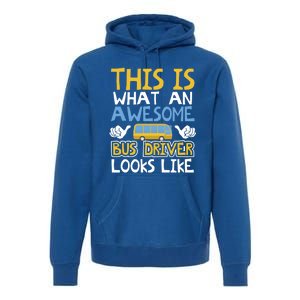 Retro School Bus Driver Graphic Gift School Bus Design Gift Premium Hoodie