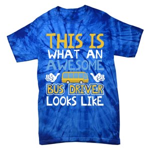 Retro School Bus Driver Graphic Gift School Bus Design Gift Tie-Dye T-Shirt