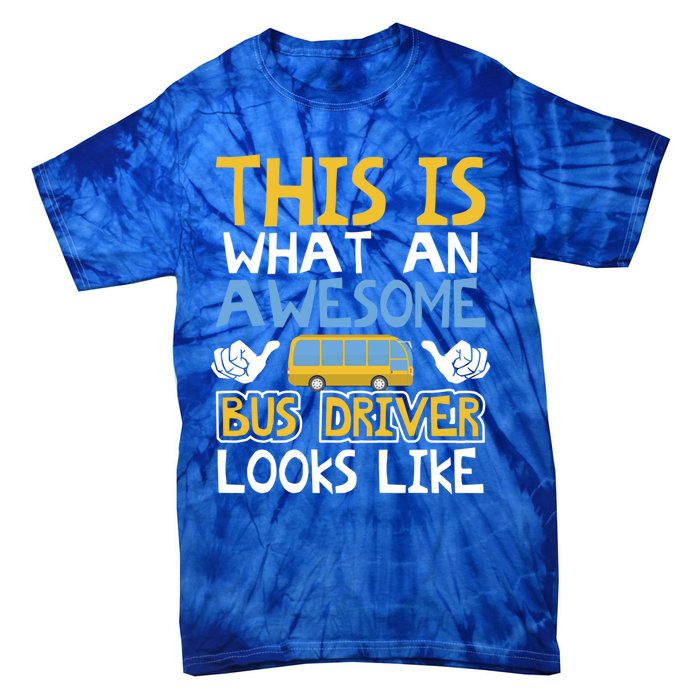 Retro School Bus Driver Graphic Gift School Bus Design Gift Tie-Dye T-Shirt