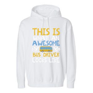 Retro School Bus Driver Graphic Gift School Bus Design Gift Garment-Dyed Fleece Hoodie