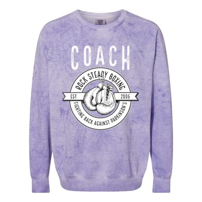 Rock Steady Boxing Coach Fight ParkinsonS Gift Colorblast Crewneck Sweatshirt