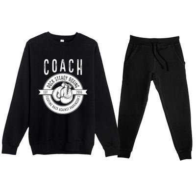 Rock Steady Boxing Coach Fight ParkinsonS Gift Premium Crewneck Sweatsuit Set