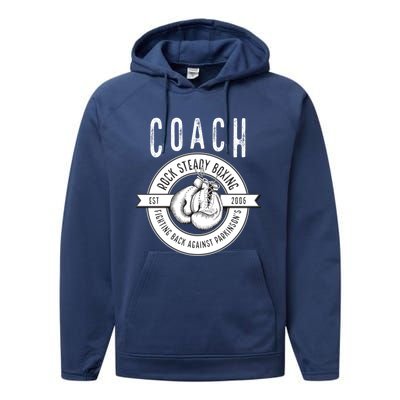 Rock Steady Boxing Coach Fight ParkinsonS Gift Performance Fleece Hoodie