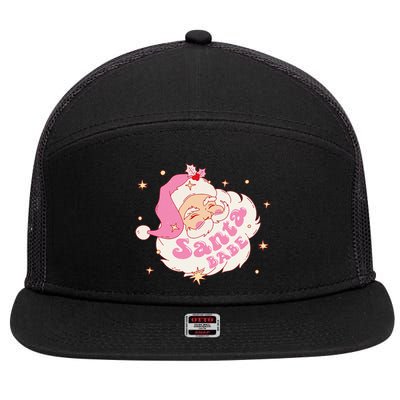 Retro Santa Babe Christmas Vintage Holiday Pastel Pin.K Women 7 Panel Mesh Trucker Snapback Hat