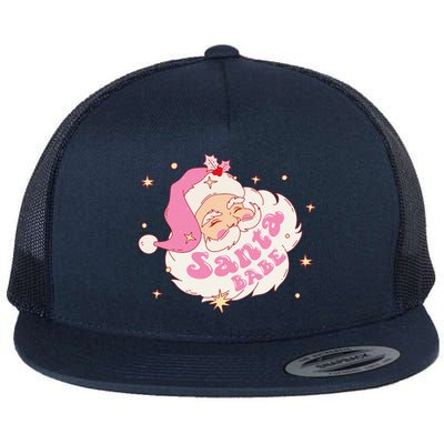 Retro Santa Babe Christmas Vintage Holiday Pastel Pin.K Women Flat Bill Trucker Hat