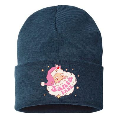 Retro Santa Babe Christmas Vintage Holiday Pastel Pin.K Women Sustainable Knit Beanie