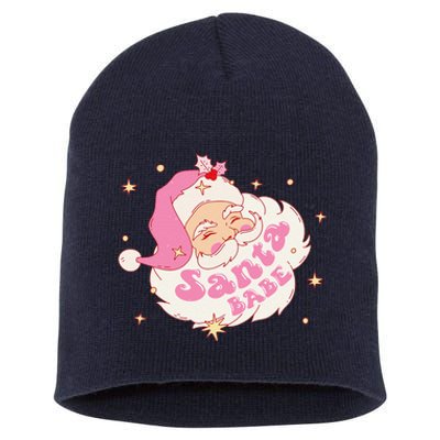 Retro Santa Babe Christmas Vintage Holiday Pastel Pin.K Women Short Acrylic Beanie