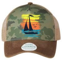 Retro Sail Boat Sailing Graphic Legacy Tie Dye Trucker Hat