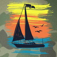 Retro Sail Boat Sailing Graphic Legacy Tie Dye Trucker Hat