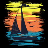 Retro Sail Boat Sailing Graphic Impact Tech Backpack
