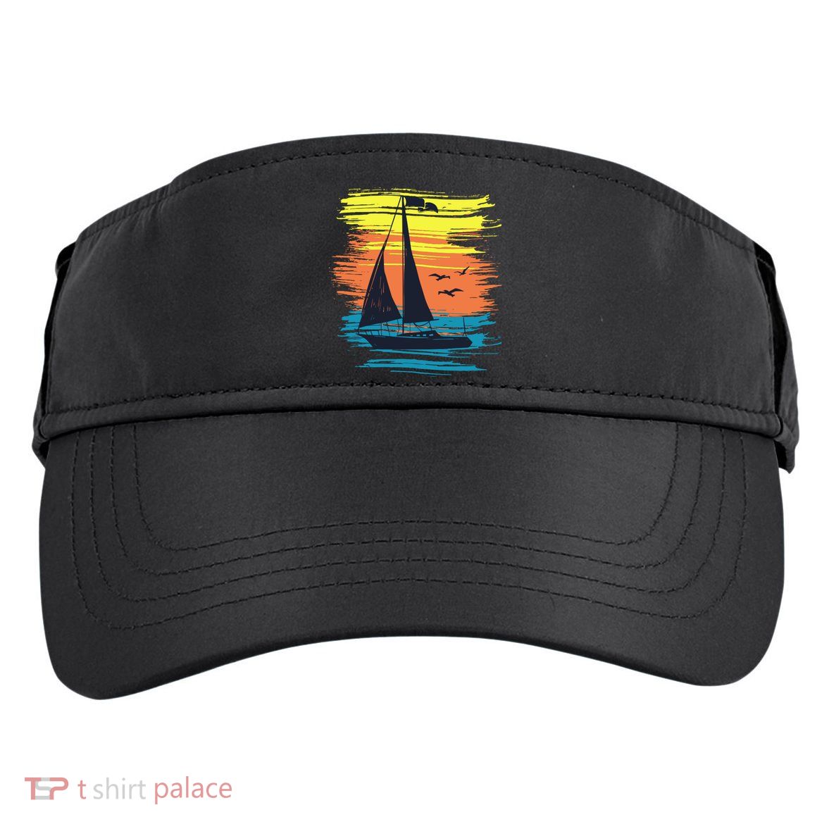 Retro Sail Boat Sailing Graphic Adult Drive Performance Visor
